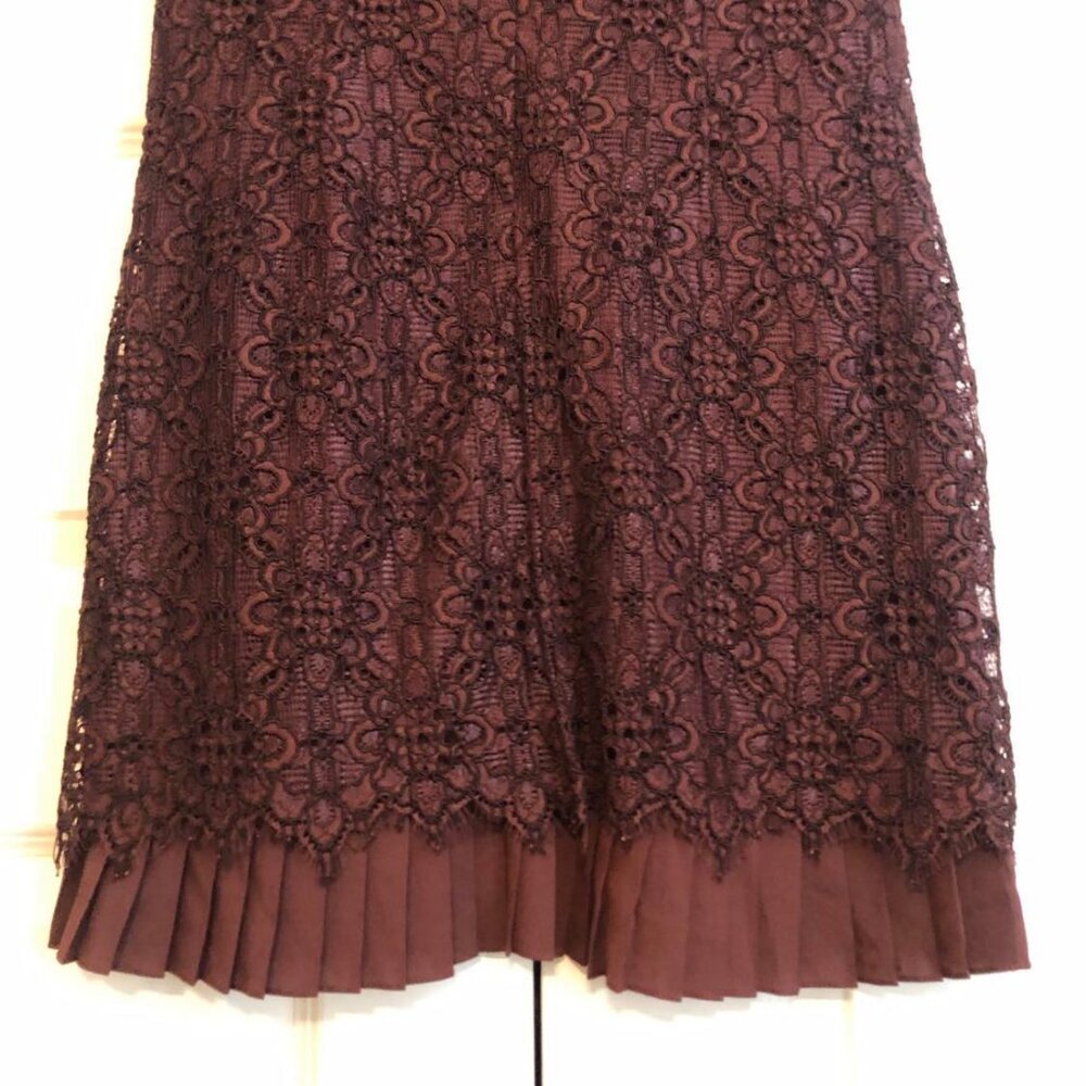 NWT SANDRO Paris Bordaux Floral Lace Mini Shift Dress Short Sleeve 6 - Picture 7 of 10